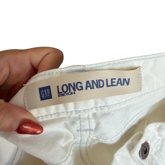 GAP Long and Lean White Denim Bootcut Jeans Size 27 - Picture 10 of 10
